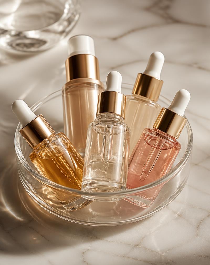 Injectable products arranged on a clinical tray